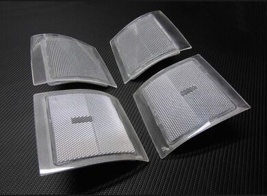 Clear lenses on grey housings